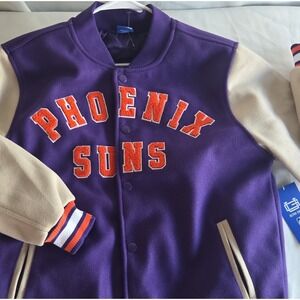 Ultra GAME Phoenix Suns Varsity Jacket Purple Beige NBA Basketball Size Medium